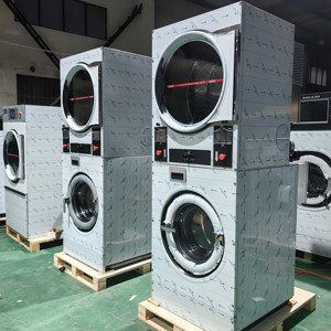 Lavadora-Secadora Profesional Totalmente Automática, Operada con Monedas, 15 kg, con Calentamiento a Gas y Agua Fría, para Hoteles y Lavanderías - Product Image 1