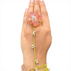 Beautiful Gold Finish Hand Cuff <b>Bracelet</b> for Women Girls Elegant Traditional Wear or Functions Wear Collections For Women - Product Image 2