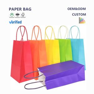 Bolsas de Compras Personalizadas de Papel Kraft Reciclable con Asa para Promoción Empresarial, Exposiciones y Comida para Llevar - Product Image 1