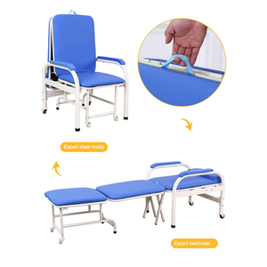 Cama de Acompañante Plegable y Ajustable de Metal de Nuevo Diseño, Silla/Cama de Acompañante para Hospitales y Consultorios Médicos - Product Image 1