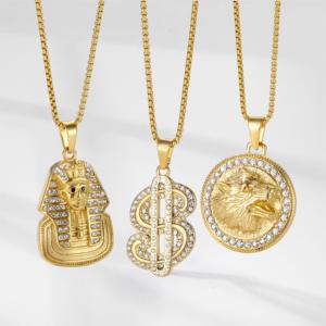 Ingrosso CZ diamantato Money Bag ciondolo in acciaio inossidabile preghiera a mano bibbia verso ciondolo portafortuna cristiano - Product Image 6