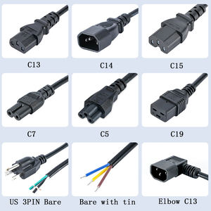 Кабель питания переменного тока <span class=keywords><strong>6</strong></span> футов, 10 футов, 20 футов с вилками UK, EU, US (C5, C7, C13, Nema5-15P, 3-контактный) для компьютеров - Product Image 3