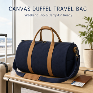 Borsa da Viaggio in Tela Flying Whale con Chiusura <span class=keywords><strong>a</strong></span> Cerniera Blu Navy Doppio Manico Tracolla Logo Personalizzato Vendita all'Ingrosso - Product Image 2