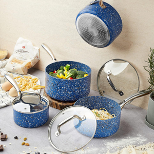 <span class=keywords><strong>Casserole</strong></span> Moderne Classique en <span class=keywords><strong>Aluminium</strong></span> avec Poignée en <span class=keywords><strong>Acier</strong></span> Inoxydable, Revêtement Antiadhésif Multicouche, Intérieur Céramique Effet Marbre, Compatible Gaz - Product Image 2