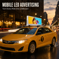 Écran LED double face pour toit de taxi P2.5-P5, affichage publicitaire pour toit de voiture avec 4G, WiFi, GPS, 24V, étanche pour extérieur, panneau LED pour véhicule