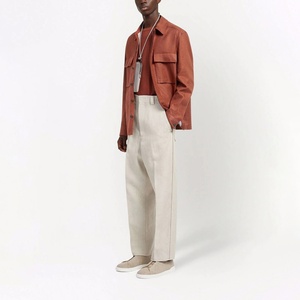 Chemise en lin pour homme avec poche plate et boutons, personnalisable en gros - Product Image 5
