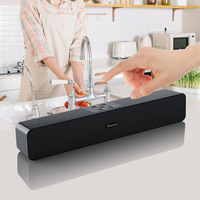 Hadiah Elektronik Promosi Perusahaan Kustom Soundbar Bluetooth 3W*2 Speaker Baterai 1800mAh Desain Modern Plastik+Logam Hitam