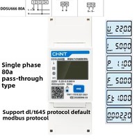 Transformador de Potencia Tipo Riel Chint DDSU666 para Trifásico, DTSU666 para Trifásico, Modbus 485, Entrada 220V, Frecuencia 50Hz, Flyback