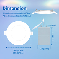 Plafonnier LED Intelligent Wi-Fi 4 et 6 Pouces, Contrôle APP et Vocal, LED Encastré RGBW Compatible Alexa/Google Home, Panneau Lumineux Mince