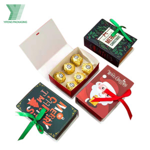 Wholesale Customized Logo Exquisite Christmas Gift Luxury Chocolate Packaging Box Christmas Gift Box with Ribbon