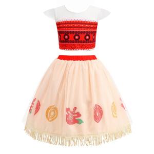 Disfraz de Dos Piezas de la Serie Aventura Oceánica, Falda Hula de Moana, Traje de Cosplay de <span class=keywords><strong>Anime</strong></span>, Chaleco de Moana, Collar, Peluca, Traje de Falda Hula - Product Image 5