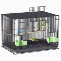 Cage à oiseaux en métal extra large, cage multi-usages pour perruches, mynas, cockatoos, perdrix, pigeons, cailles et lapins