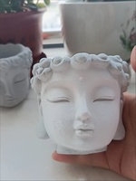 Pot Bunga Dekorasi Rumah, Pot Tanaman Keramik Berlubang, Mini Murah Bentuk Patung Kepala Buddha, Pot Bunga Sukulen dari Tanah Liat Terakota