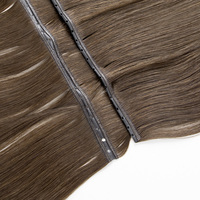 Extensions de cheveux humains Genius PU Butterfly Hole Weft, blond russe ondulé, cheveux Remy, trame papillon