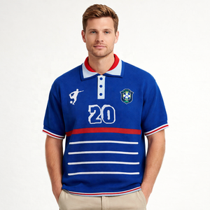 Pull personnalisé avec logo, pull à manches courtes pour homme, tricot décontracté, tricot de football, polo en tricot, pull vintage personnalisé - Product Image 3