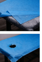 Drap de lit jetable non tissé multi-usage plié imperméable avec trou pour salon, spa, hôpital