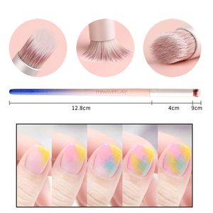Ensemble de pinceaux à ongles en <span class=keywords><strong>bois</strong></span> avec logo personnalisé, outils de manucure et de beauté des ongles, pinceau pour nail art dégradé ombré - Product Image 3