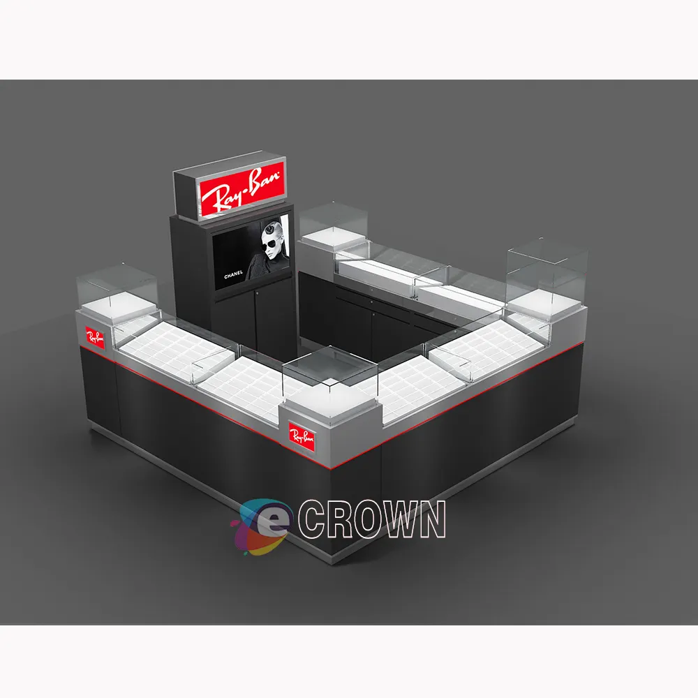 Factory sunglass eyewear kiosk Acrylic Box eyewear kiosk / Soccer Ball display Showcase OEM