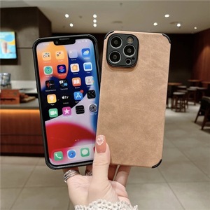Étui de téléphone portable en cuir d'agneau et TPU en gros pour <span class=keywords><strong>iPhone</strong></span> 16 15 PM 14 13 12 11 XS XR, coque arrière antichoc - Product Image 4