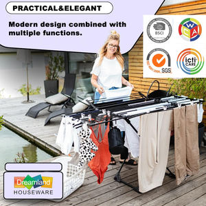 Séchoir à linge multifonctionnel robuste de 27 m avec support de rangement pour vêtements et cintres - Product Image 1