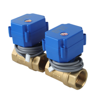 Automatisches Wasserleck-Erkennungsgerät Wasserventil DN25 Messing 1 Zoll mit 8 Stück Kabelgebundenen Leck-Sensoren 6m Kabel für Gebäudeschutz