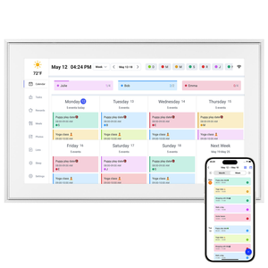 Calendrier numérique intelligent à écran tactile de 15,6 pouces : connecté en Wi-Fi, prend en charge les agendas Google/<span class=keywords><strong>Yahoo</strong></span>/Cozi, lecture multimédia et horloge. - Product Image 1