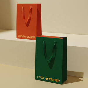 אופנה מותאמת אישית הלוגו שלך פרימיום קוסמטיקה תכשיטי אריזת תיק יוקרה קראפט מתנה קניות שקיות נייר עם ידיות - Product Image 6