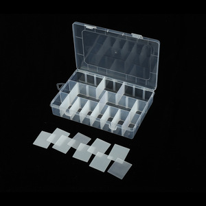 Plastic Storage <b>Box</b> 24 Compartment Transparent <b>With</b> <b>Lid</b> For Jewelry Hardware Parts Organization Rectangle Shape <b>Small</b> Size - Product Image 4