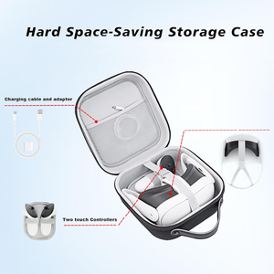 Étui de transport rigide en EVA pour Meta <span class=keywords><strong>Quest</strong></span> 2 3 3S <span class=keywords><strong>Vision</strong></span> Pro, antichoc, anti-poussière, sac de rangement pour casque VR, boîte de voyage - Product Image 4