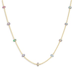 Collares de Plata de Ley 925 con Cuentas de Ópalo, Collares de Moda para Hombre y Mujer, Collar con Cuentas Magnéticas de Triple Protección para la Salud - Product Image 1