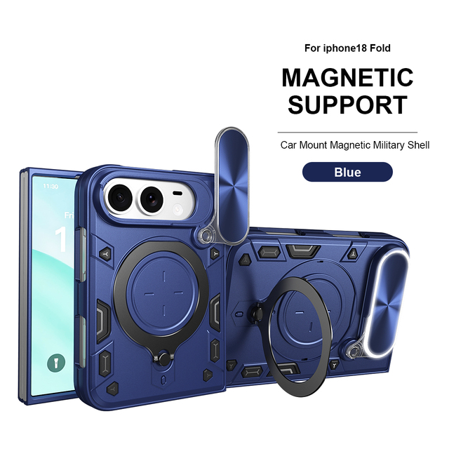 BAILI Factory Hot-selling Foldable Screen Clamshell Phone Cases for iPhone DUO with Camera Protective Cover and Alloy Support
