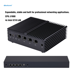 มินิพีซี Q190G4N J1900 แบบไม่มีพัดลม 4 พอร์ต I210 LAN ซอฟต์แวร์เราเตอร์ ไฟร์วอลล์ 1U Rack DDR3L MSATA อุตสาหกรรมพีซี - Product Image 1