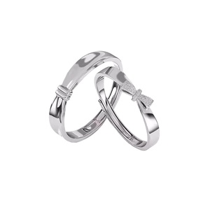 <span class=keywords><strong>Bague</strong></span> de couple en forme de cœur, design plaqué argent pur S925, style luxe léger, cadeau commémoratif pour la Saint-Valentin - Product Image 5