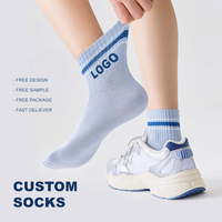 Chaussettes de qualité supérieure OEM, faible quantité minimale de commande, logo personnalisé, chaussettes de créateur, chaussettes en coton sur mesure pour hommes et femmes