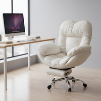 Chaise de bureau ergonomique moderne en cuir, chaise relevable, hauteur réglable, dossier haut, pivotante, confortable, chaise d'ordinateur