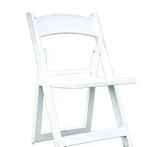 批发白色婚礼活动椅实用折叠户外花园椅叠放椅