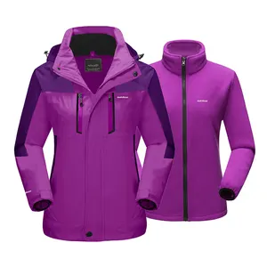 2021 여자 3 1 스키 재킷 겨울 따뜻한 코트 야외 방수 직물 방풍 양털 자켓 코트