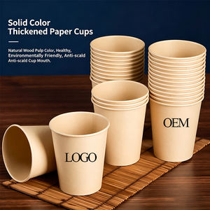 Gobelets à café jetables en papier kraft biodégradable avec couvercle, 6 oz, 8 oz, 12 oz, à double ou triple paroi - Product Image 4