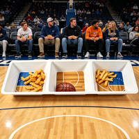 Assiette en mélamine à thème basketball, 3 compartiments, plateau de service alimentaire réutilisable pour fête sportive
