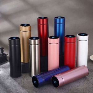 Stainless Steel Vacuum Tumbler with Temperature Display Travel Flask Modern Minimalist Style 6-12 Hours <b>Insulation</b> Leak-Proof - Product Image 1