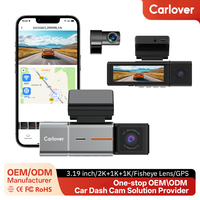 Caméra embarquée Carlover GPS IPS Fisheye 3 canaux 4K+2K+2K avec WiFi 5G, moniteur de stationnement IA et enregistreur vidéo, garantie 1 an