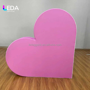 Support de toile de fond LEDA pour mariage, en aluminium, avec draperies en forme de cœur, arche en forme de cœur et housse, pour événements, fiançailles et propositions de mariage - Product Image 1