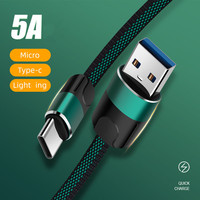 3A 480MHz USB 2.0 C vers A câble 4 couleurs au choix USB A vers C plat USB C câble de données et de charge