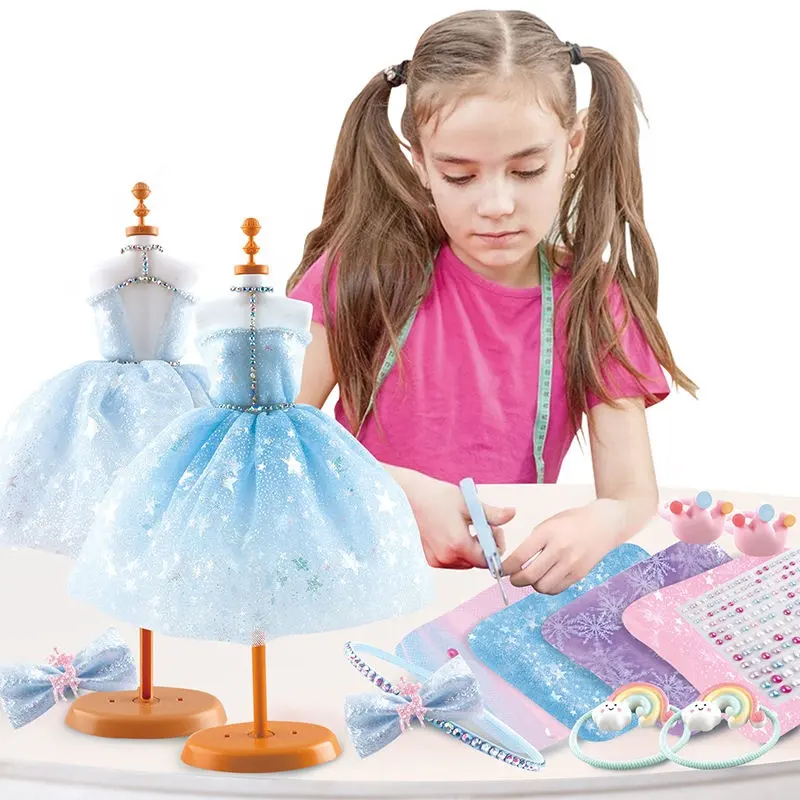 Samtoy कस्टम लड़की नाटक खेलने ड्रेस अप खिलौने DIY शिल्प हस्तनिर्मित कपड़े डिजाइन प्रदर्शन फैशन मिलान छोटे गुड़िया सामान