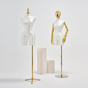 Ready to Ship Curvy <strong>Female</strong> Plus Size Manikin Bbl Dress Upper Body <strong>Dummy</strong> Big Breast <strong>Plastic</strong> Gold Mannequins - Product Image 4