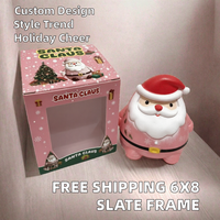 Figurine de Noël Père Noël en peluche TPR souple rose, boîte mystère, cadeau de collection, vente en gros