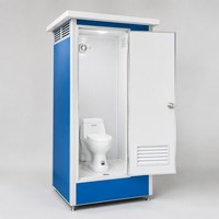 Toilettes publiques portables d'extérieur à faible coût, préfabriquées, à compartiment unique, étanches, ventilées, installation rapide