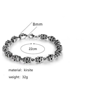 Bracelet en alliage de zinc pour homme, design squelette blanc antique, bijou cadeau - Product Image 3