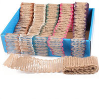 Rouleau de ruban en toile de jute tressée, ruban en jute naturel, bobine de ruban pour la décoration textile de la maison, bricolage, emballage cadeau