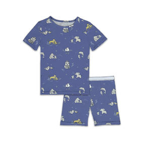 Enfants Pyjamas À Manches Courtes En Bambou Bio D'été Enfants Pj Pyjamas Pour Enfants Garçon Chemises Et Shorts Ensemble Vêtements De Nuit Personnalisés - Product Image 6